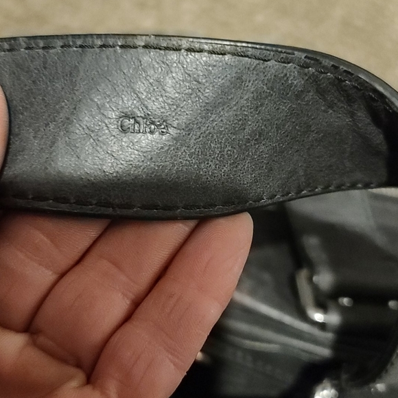 Auth. Bl. Leather Chloé bag